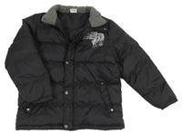 Černá šusťáková zimní bunda s číslem a tygrem Dognose