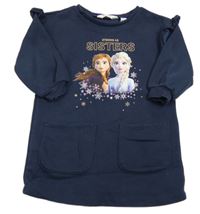 Tmavomodré teplákové šaty s Frozen H&M
