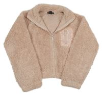 Světlerůžová chlupatá propínací mikina s kapsou Primark