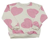 Bílá mikina se srdíčky Zara