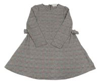 Bílo-černo-růžové kostkované teplákové šaty Topolino