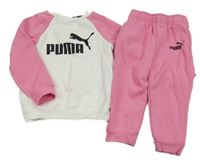 2set- bílo-růžová mikina s logem+ tepláky Puma