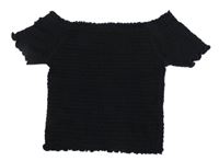 Černé žabičkované crop tričko Primark