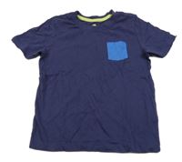 Tmavomodré tričko s kapsou Lupilu
