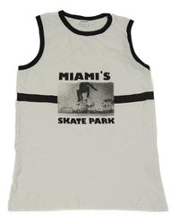 Bílo-černé tílko s obrázkem Pocopiano