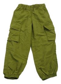 Khaki lehké šusťákové cargo kalhoty