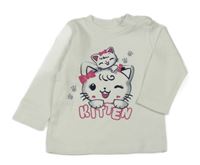 Bílé triko s kočkami 