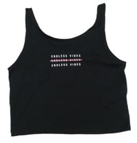 Černý crop top s nápisy George