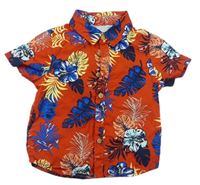 Červená košile s listy havajského stylu Primark