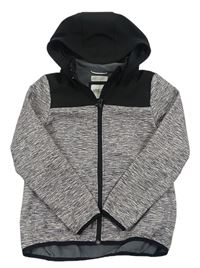 Černo-melírovaná softshellová bunda s kapucí H&M