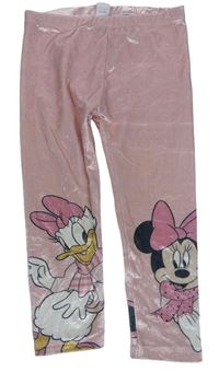 Světlerůžové sametové legíny s Minnie Disney