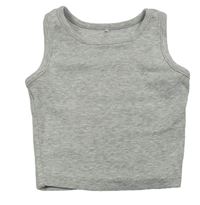 Šedý žebrovaný crop top George