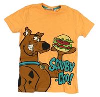 Neonově oranžové tričko se Scoobym 