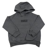 Tmavošedá mikina s nápisem a kapucí zn. F&F