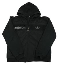 Černá propínací mikina s kapucí Adidas