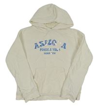 Smetanová mikina s metalickým nápisem a kapucí C&A