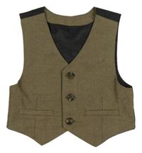 Hnědo-černá vzorovaná společenská vesta URBAN RASCALS