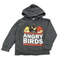 Tmavošedá mikina s Angry birds a kapucí H&M