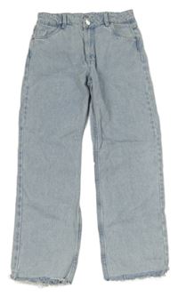 Světlemodré rifle s roztřepenými nohavicemi GÉMO