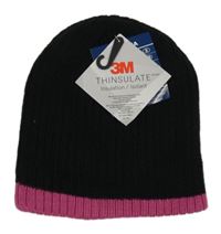 Nové - Černá žebrovaná pletená funkční čepice