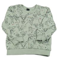 Zelenkavá mikina s Bambim a Thumperem Primark