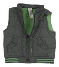 Tmavošedá šusťáková zateplená vesta M&Co.