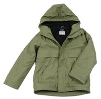 Khaki nepromokavá zateplená bunda s kapucí Kiabi