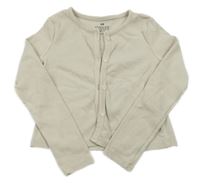 Béžové žebrované propínací crop triko H&M