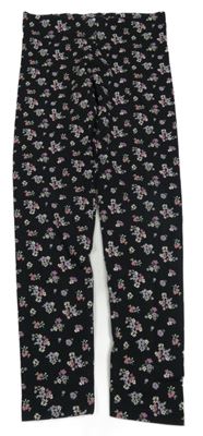 Černé květované legíny M&S