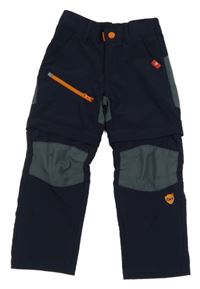 Tmavomodro-šedé funkční šusťákové kalhoty Lupilu