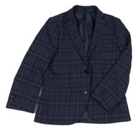 Tmavomodré kostkované společenské sako Next