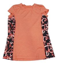 Korálové melírované sportovní tričko se vzorem Yigga