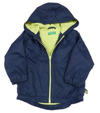 Tmavomodrá šusťáková jarní bunda s kapucí Benetton