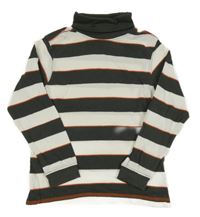 Bílo-tmavošedý pruhovaný rolák 