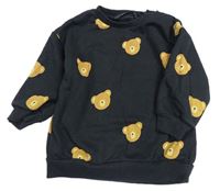 Černá oversize mikina s medvídky zn. Next