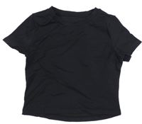 Černé sportovní crop tričko