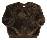 Kávová chlupatá mikina H&M
