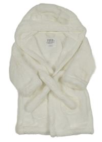 Bílý chlupatý župan s kapucí F&F