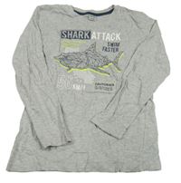 Šedé triko se žralokem a nápisem zn. Y.F.K.