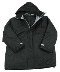 Černá šusťáková zimní bunda s kapucí Hills&Woods