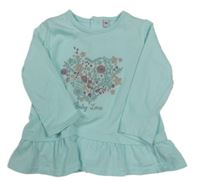 Tyrkysová tunika s kytičkami 