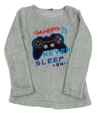 Šedá chlupatá mikina s ovladačem Pep&Co