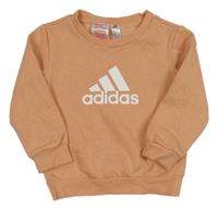 Broskvová mikina s logem Adidas