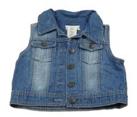 Modrá riflová vesta Artisanony