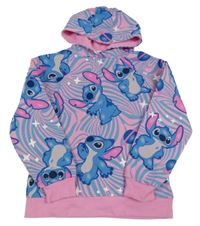 Modro-růžová vzorovaná mikina se Stitchem a kapucí Primark