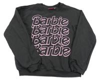 Antracitová mikina s nápisy Barbie