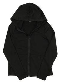 Černá propínací mikina s kapucí Shein