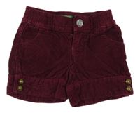 Vínové manšestrové kraťasy Benetton
