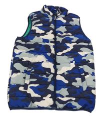 Tmavomodro-šedo-světlerůžová šusťáková funkční zateplená vesta Mountain Warehouse