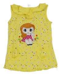 Žlutá kytičkovaná tunika s holčičkou
